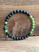 Load image into Gallery viewer, LJ Turtle Aromatherapy bracelets Good Fortune | Canadian Jade &amp; Lava Stone Aromatherapy Diffuser Bracelet

