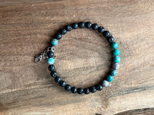 LJ Turtle Aromatherapy bracelets Inner Clarity | Blue Jade & Lava Stone Aromatherapy Diffuser Bracelet