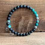 Load image into Gallery viewer, LJ Turtle Aromatherapy bracelets Inner Clarity | Blue Jade &amp; Lava Stone Aromatherapy Diffuser Bracelet
