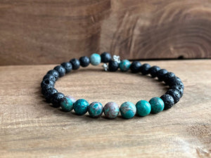 LJ Turtle Aromatherapy bracelets Inner Clarity | Blue Jade & Lava Stone Aromatherapy Diffuser Bracelet