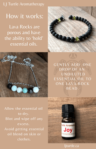 LJ Turtle Aromatherapy bracelets Inner Vision | Labradorite & Lava Stone