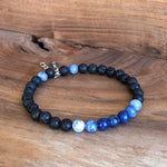 Load image into Gallery viewer, LJ Turtle Aromatherapy bracelets Intuition | Sodalite &amp; Lava Stone Aromatherapy Diffuser Bracelet
