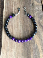 Load image into Gallery viewer, LJ Turtle Aromatherapy bracelets Protects &amp; Heals | Charoite &amp; Lava Stone
