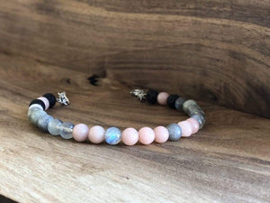 LJ Turtle Aromatherapy bracelets SAVE 50% | Pink Opal, Labradorite & Lava Stone