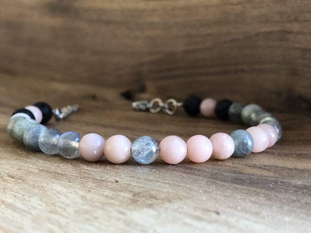 Turquoise & Three Pink Pearls Elastic Bracelet – Aurora Creative