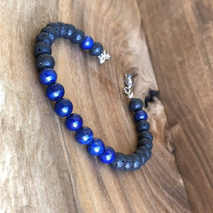 LJ Turtle Aromatherapy bracelets Spiritual Wisdom | Lapis Lazuli & Lava Stone