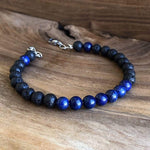 Load image into Gallery viewer, LJ Turtle Aromatherapy bracelets Spiritual Wisdom | Lapis Lazuli &amp; Lava Stone
