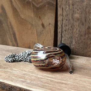 LJ Turtle Aromatherapy 'Candy Amber' | One-of-a-Kind Handblown Glass Pendant
