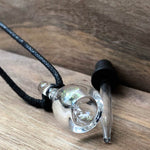 Load image into Gallery viewer, LJ Turtle Aromatherapy Clear Handblown Glass Pendant
