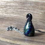 Load image into Gallery viewer, LJ Turtle Aromatherapy Dichroic Blue | Handblown Glass Pendant
