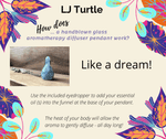 Load image into Gallery viewer, LJ Turtle Aromatherapy Dichroic Blue | Handblown Glass Pendant
