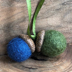 Load image into Gallery viewer, LJ Turtle Aromatherapy Double Acorn | Felted | Khaki &amp; Navy
