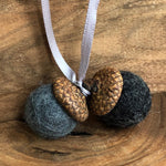 Load image into Gallery viewer, LJ Turtle Aromatherapy Double Acorn | Felted | Shades of Grey
