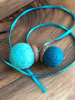 Load image into Gallery viewer, LJ Turtle Aromatherapy Double Acorn | Felted | Turquoise

