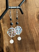 Load image into Gallery viewer, LJ Turtle Aromatherapy Earrings | Rose Quartz &amp; Lava Stone Aromatherapy Diffuser Earrings
