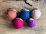 Load image into Gallery viewer, LJ Turtle Aromatherapy Felt Diffuser Acorn Magnets | Felted Essential Oil Diffusers | Set of 5
