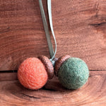 Load image into Gallery viewer, LJ Turtle Aromatherapy Felt Diffuser Double Felted Acorn | Olive Green &amp; Terra Cotta | Aromatherapy Diffuser
