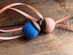 Load image into Gallery viewer, LJ Turtle Aromatherapy Felt Diffuser Double Felted Acorn | Peach &amp; Blue | Aromatherapy Diffuser
