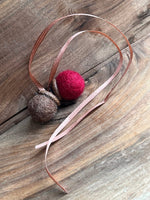 Load image into Gallery viewer, LJ Turtle Aromatherapy Felt Diffuser Double Felted Acorn | Red &amp; Brown | Aromatherapy Diffuser
