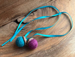 Load image into Gallery viewer, LJ Turtle Aromatherapy Felt Diffuser Double Felted Acorn | Turquoise &amp; Purple | Aromatherapy Diffuser
