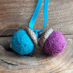 Load image into Gallery viewer, LJ Turtle Aromatherapy Felt Diffuser Double Felted Acorn | Turquoise &amp; Purple | Aromatherapy Diffuser
