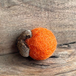 Load image into Gallery viewer, LJ Turtle Aromatherapy Felt Diffuser Orange Acorn Magnet | Felted Essential Oil Diffuser
