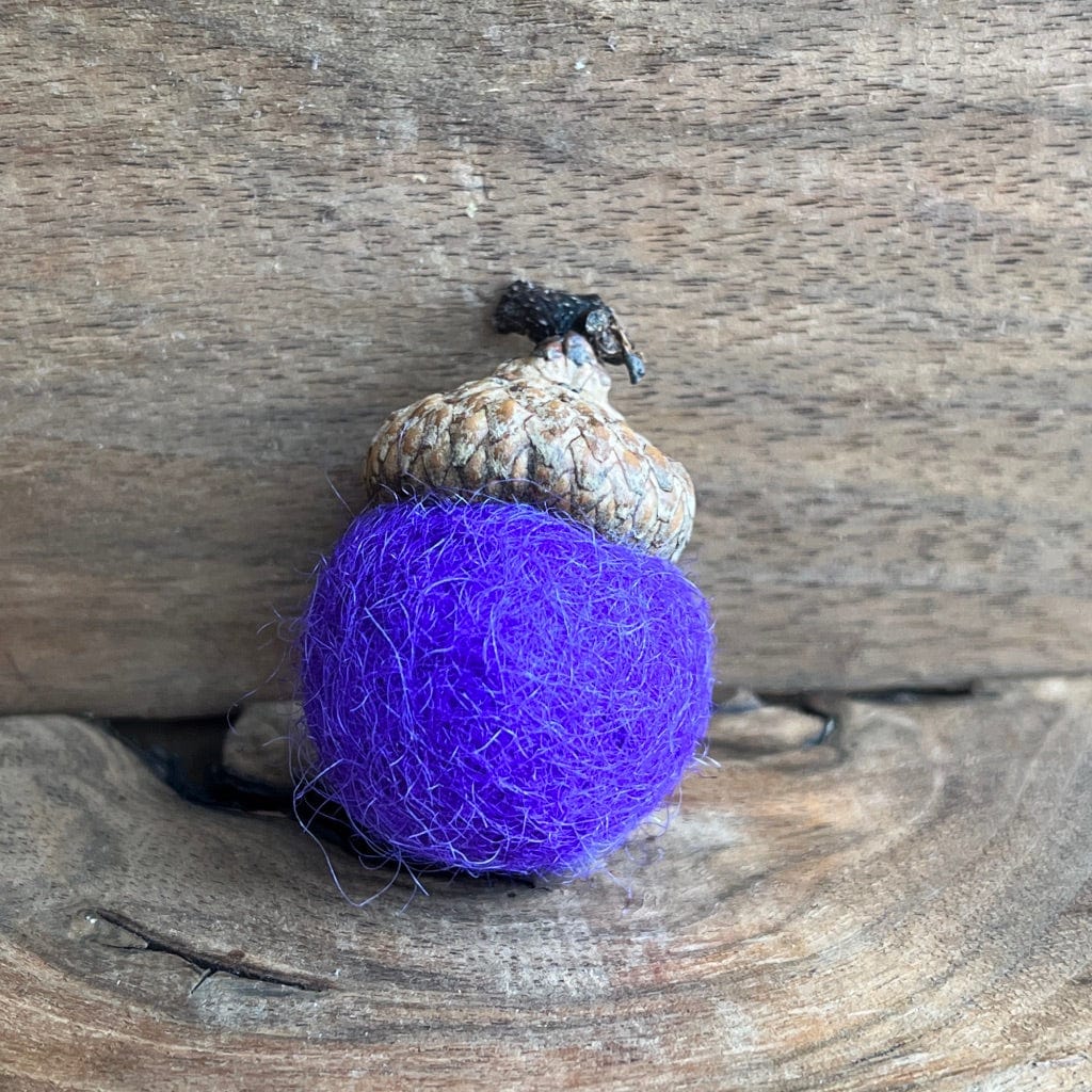 LJ Turtle Aromatherapy Felt Diffuser Purple Acorn Magnet | Felted Essential Oil Diffuser