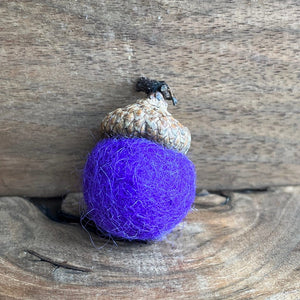 LJ Turtle Aromatherapy Felt Diffuser Purple Acorn Magnet | Felted Essential Oil Diffuser