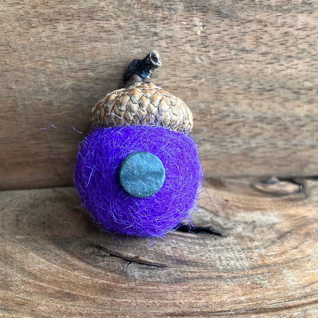 LJ Turtle Aromatherapy Felt Diffuser Purple Acorn Magnet | Felted Essential Oil Diffuser