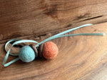 Load image into Gallery viewer, LJ Turtle Aromatherapy Felt Diffuser Set of 2 Double Felted Acorns | Mint &amp; Peach | Aromatherapy Diffuser
