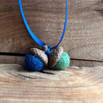 Load image into Gallery viewer, LJ Turtle Aromatherapy Felt Diffuser Tiny Double Felted Acorn | blue &amp; Khaki | Aromatherapy Diffuser
