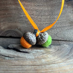 Load image into Gallery viewer, LJ Turtle Aromatherapy Felt Diffuser Tiny Double Felted Acorn | Light Orange &amp; Citrus green | Aromatherapy Diffuser
