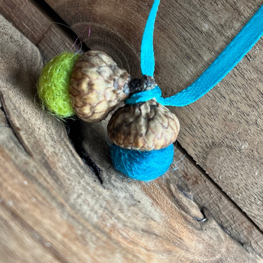 LJ Turtle Aromatherapy Felt Diffuser Tiny Double Felted Acorn | Ocean Blue & Citrus Green | Aromatherapy Diffuser