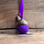 Load image into Gallery viewer, LJ Turtle Aromatherapy Felt Diffuser Tiny Double Felted Acorn | Purple Baby | Aromatherapy Diffuser
