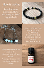 Load image into Gallery viewer, LJ Turtle Aromatherapy Inner Journey | Picture Jasper &amp; Lava Stone
