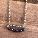 Load image into Gallery viewer, LJ Turtle Aromatherapy necklace Garnet &amp; Lava Stone
