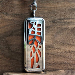 Load image into Gallery viewer, LJ Turtle Aromatherapy necklace Stainless Steel Leaves Rectangle Locket
