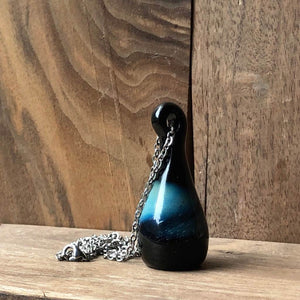 LJ Turtle Aromatherapy 'Night Sky' | One-of-a-Kind Handblown Glass Pendant