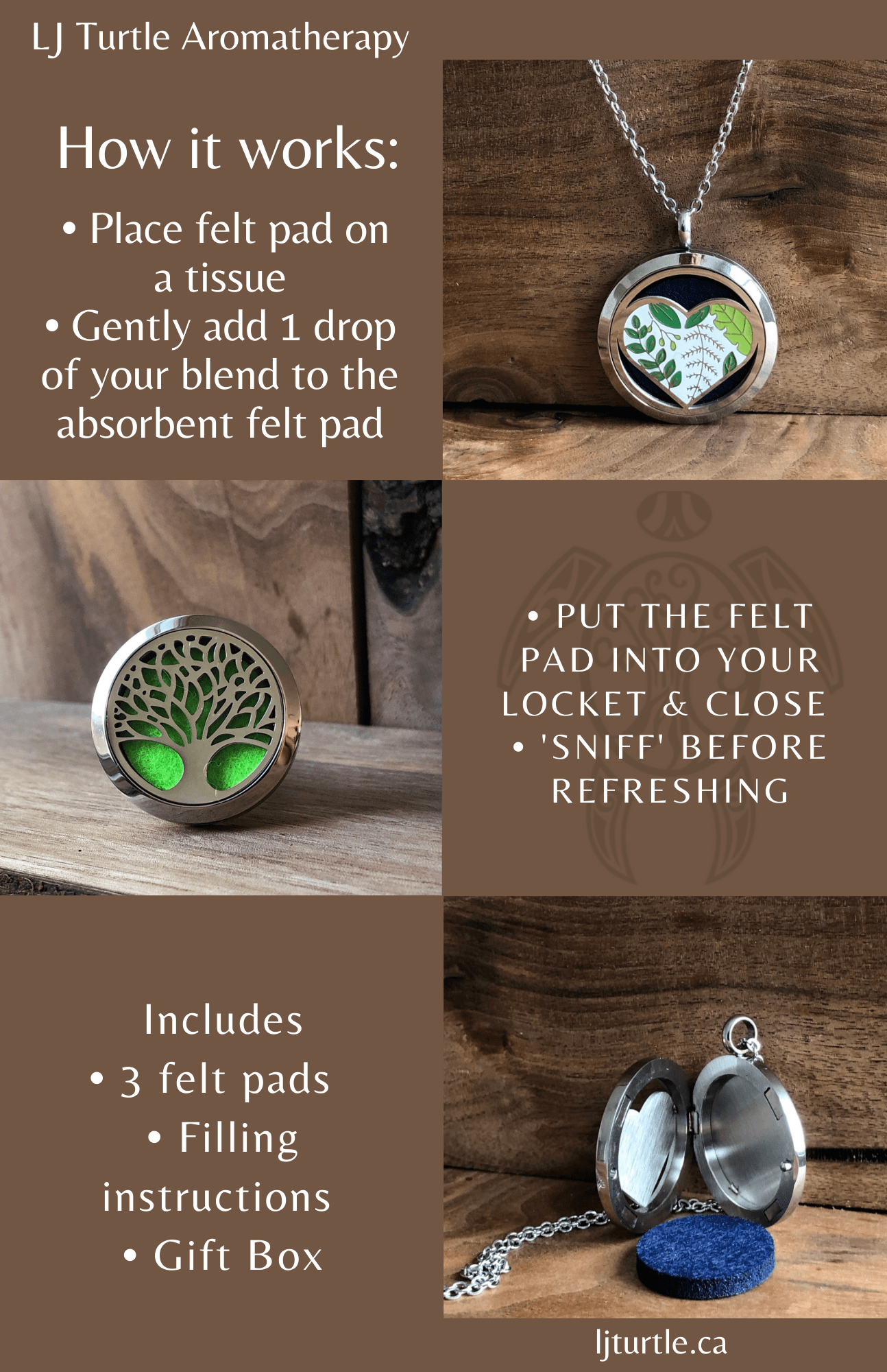 LJ Turtle Aromatherapy Pendant Star | Aromatherapy Diffuser Locket